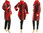 Lagenlook fall winter balloon coat, boiled wool red grey S