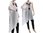 Lagenlook asymmetrical tunic with black leaves, viscose white S-L