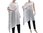 Lagenlook asymmetrical tunic with white leaves, viscose white S-L