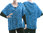 Lagenlook hand knitted hoodie, cabled cardi Tilda in blue S-L