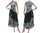 Artsy boho balloon dress with flowers crinkle cotton in grey black S-M
