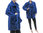 Lagenlook jacket / coat boiled wool in cobalt blue M-L