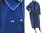 Lagenlook puristic long coat boiled wool cobalt blue L-XL