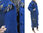 Lagenlook long artsy coat boiled wool in cobalt blue M-L