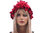 Boho lagenlook hat cap with leaves boiled wool in red L-XL