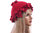 Boho lagenlook hat cap with leaves boiled wool in red L-XL