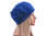 Boho lagenlook hat cap with bow boiled wool in cobalt blue L XL