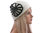 Boho artsy hat cap with large flower, boiled wool in off white M-L