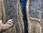 Boho jacket in used look, linen with wool, natural blue M-L