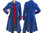 Artsy bell shaped coat boiled wool with bows, cobalt blue M-L