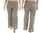 Lagenlook flared boho pants with side pockets, linen in nature L-XL