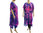 Boho artsy silk evening dress tunic - pink, cobalt blue S-XL