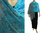 Lagenlook knit linen shawl wrap cape in blue grey S-XL
