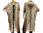 Lagenlook knit hooded coat duster wrap, linen in ecru brown M-XL