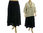 Maxi wide flared skirt, button-through front, linen in black XL