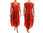 Beautiful long lagenlook balloon dress linen in red-orange XL-XXL