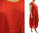Beautiful long lagenlook balloon dress linen in red-orange XL-XXL