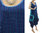 Lagenlook bulgy balloon parachute linen dress in blue teal S-M