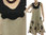 Fab linen dress with sunflowers in 2 ways to wear, nature black S-M