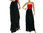 Lagenlook skirt for tall women, frayed seams, linen in black M