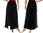 Lagenlook long boho skirt with pockets, linen in black L-XL