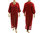 Lagenlook boho maxi dress caftan, crinkle linen gauze in dark red L XL