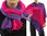 Cozy knit wool poncho wrap loop scarf hood in purple pink S-XL