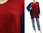 Lagenlook wide shaped sweater wool in cobalt blue red L-XL/XXL