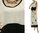 Artsy boho maxi dress with higher waistline linen in white black S-M