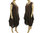 Lagenlook boho bulgy balloon dress linen in brown XL-XXL