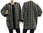 Flattering long jacket, boiled wool in black white XL-XXL