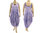 Lagenlook tie strap balloon dress cotton in purple lilac L-XL