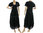 Lagenlook boho balloon dress with large pockets cotton in black M-L