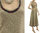 Flared pinafore tank dress with silk ribbon, linen in natural S-M
