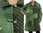 Boho artsy silk coat jacket, patchwork green shades L-XL