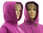 Lagenlook hooded jacket, exclusive boiled wool in purple-pink XL-XXL