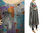 Artsy boho handpainted linen poncho cover cape in grey S-XXL