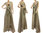 Boho full length linen dress for tall women in natural S