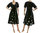 Boho spring summer linen dress, side entry pockets, in black S-M