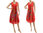 Boho balloon summer linen dress, pinafore tank dress, in red S