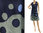 Boho linen summer dress, pinafore tank dress in navy blue M