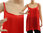 Slip top, strappy tank top, lingerie top, summer top, pure silk in red L-XL