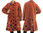 Boho flared coat with polka dots, boiled wool in rust M-L