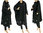 Boho lagenlook hooded spring fall coat, boiled felted wool in black M-XL