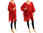 Boho summer tunic, beach dress with pockets, linen gauze in red S-XL