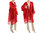 Lagenlook linen gauze hooded jacket duster, in red S-XL
