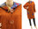 Boho lagenlook coat with felted hood, boiled wool in rust S-M