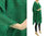 Linen summer tunic, beach dress with sequins, in green S-XL