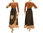 Boho linen maxi skirt wrap ruffle, dark brown M-L