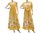 Boho flower dress with top, crinkle cotton in yellow S-L